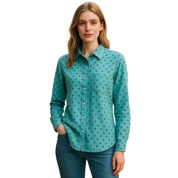 Orvis Button Up Polyester Blouse - Picture 1 of 9